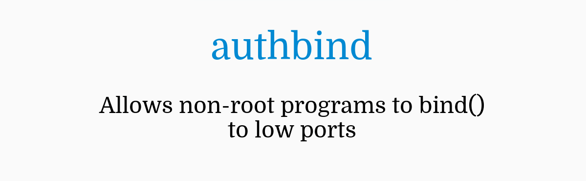 authbind - Exposing non-root processes on privileged ports ( < 1024 )