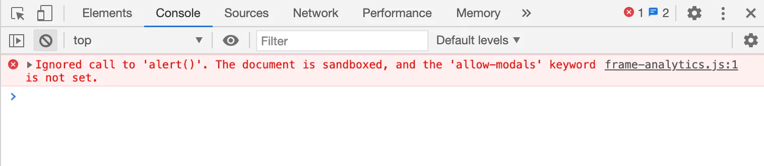 "allow-modals not set"