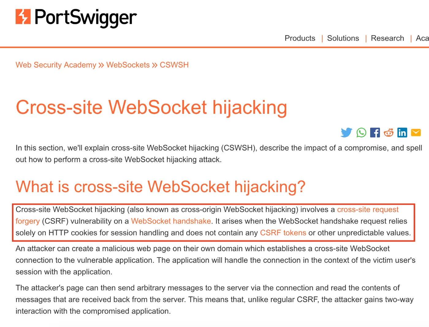CSRF but on weboscket requests