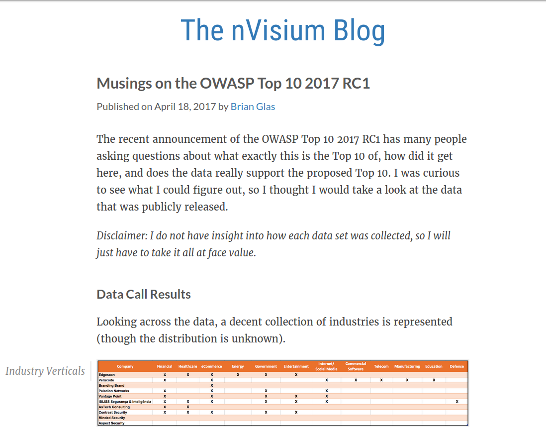 OWASP A7 Controversy