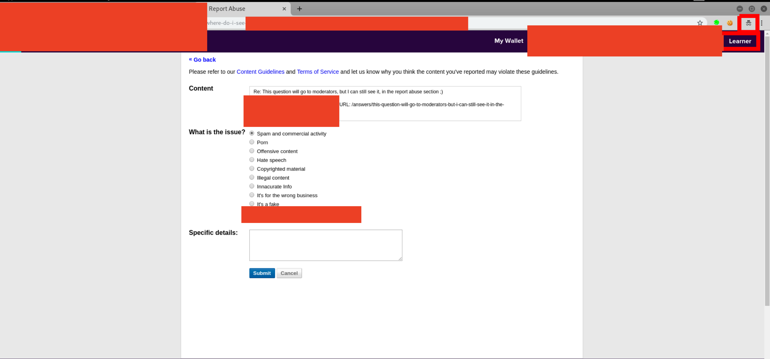 Abusing 'Report Abuse'
