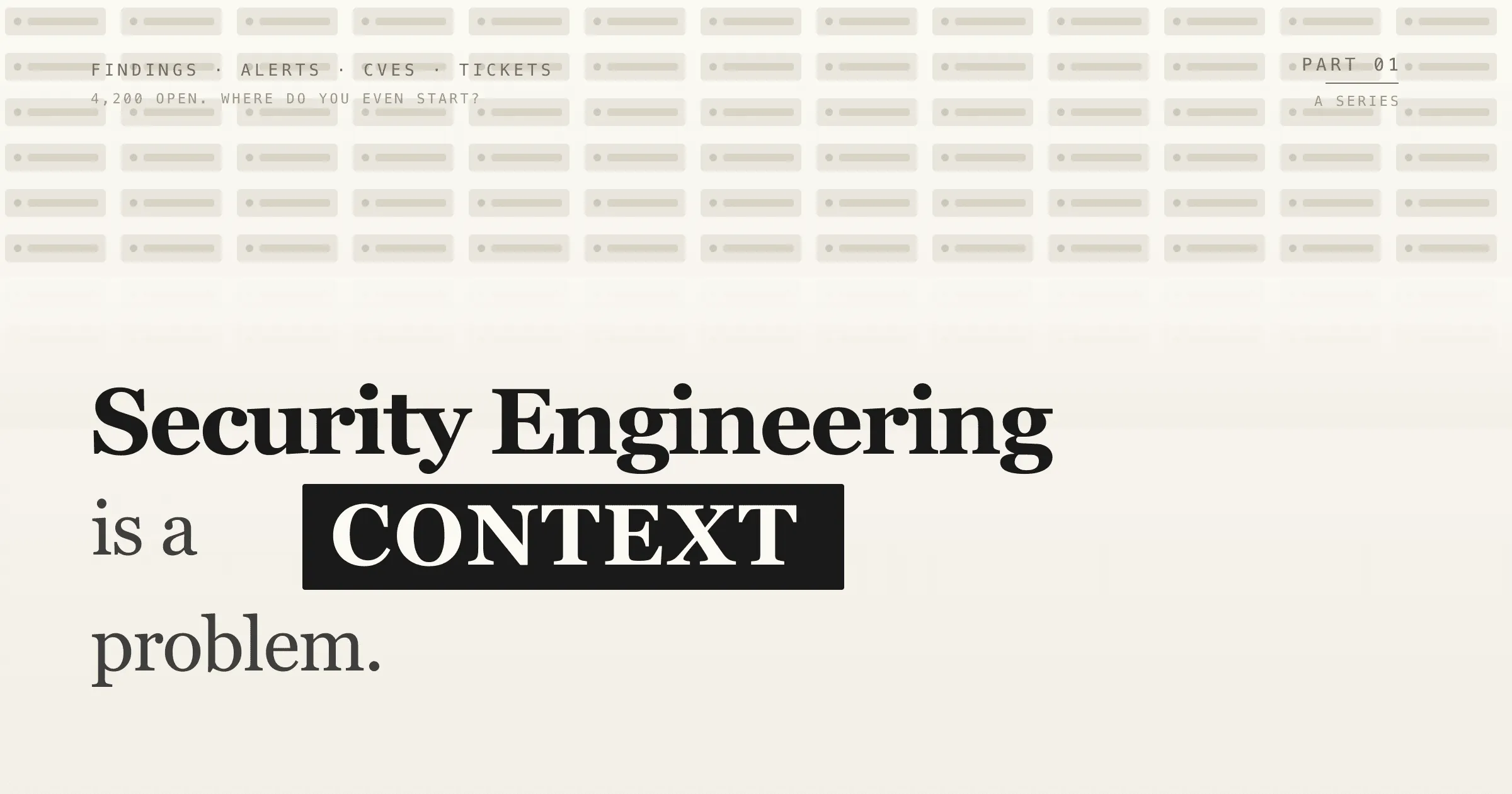 Security Engineering Is a Context Problem